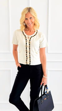 Timeless Charm Button Down Top-110 Short Sleeve Tops-LA ROS-Coastal Bloom Boutique, find the trendiest versions of the popular styles and looks Located in Indialantic, FL