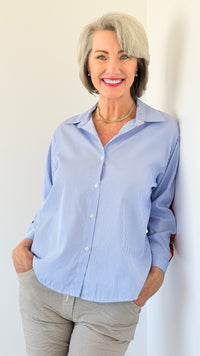 Split Personality Italian Shirt-130 Long Sleeve Tops-Italianissimo/ AMIRA-Coastal Bloom Boutique, find the trendiest versions of the popular styles and looks Located in Indialantic, FL