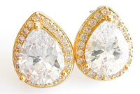 CZ Micropave Teardrop Stud Earrings-230 Jewelry-NYW-Coastal Bloom Boutique, find the trendiest versions of the popular styles and looks Located in Indialantic, FL