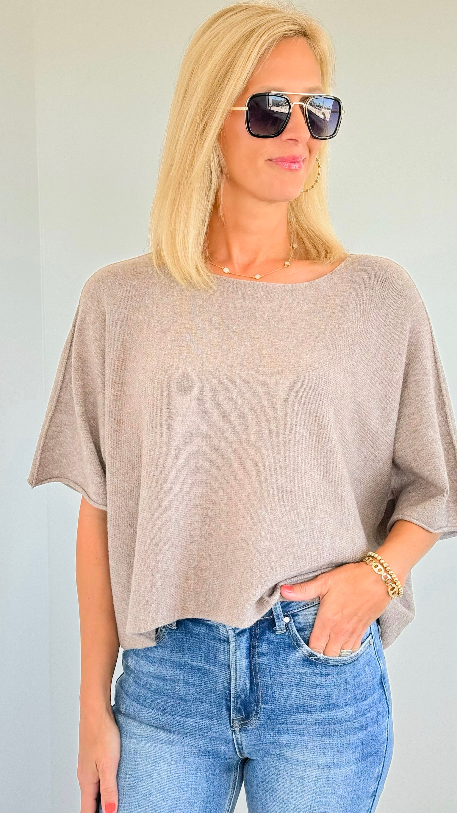 Winter in Amalfi Italian Top - Ash Mocha-140 Sweaters-Italianissimo-Coastal Bloom Boutique, find the trendiest versions of the popular styles and looks Located in Indialantic, FL