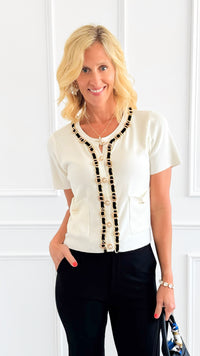 Timeless Charm Button Down Top-110 Short Sleeve Tops-LA ROS-Coastal Bloom Boutique, find the trendiest versions of the popular styles and looks Located in Indialantic, FL