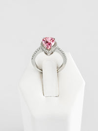 Sterling Silver Pear Halo Ring - Pink Silver-230 Jewelry-NYC-Coastal Bloom Boutique, find the trendiest versions of the popular styles and looks Located in Indialantic, FL