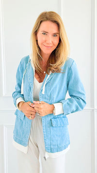 Layered Agenda Hooded Jacket-160 Jackets-RISEN JEANS-Coastal Bloom Boutique, find the trendiest versions of the popular styles and looks Located in Indialantic, FL