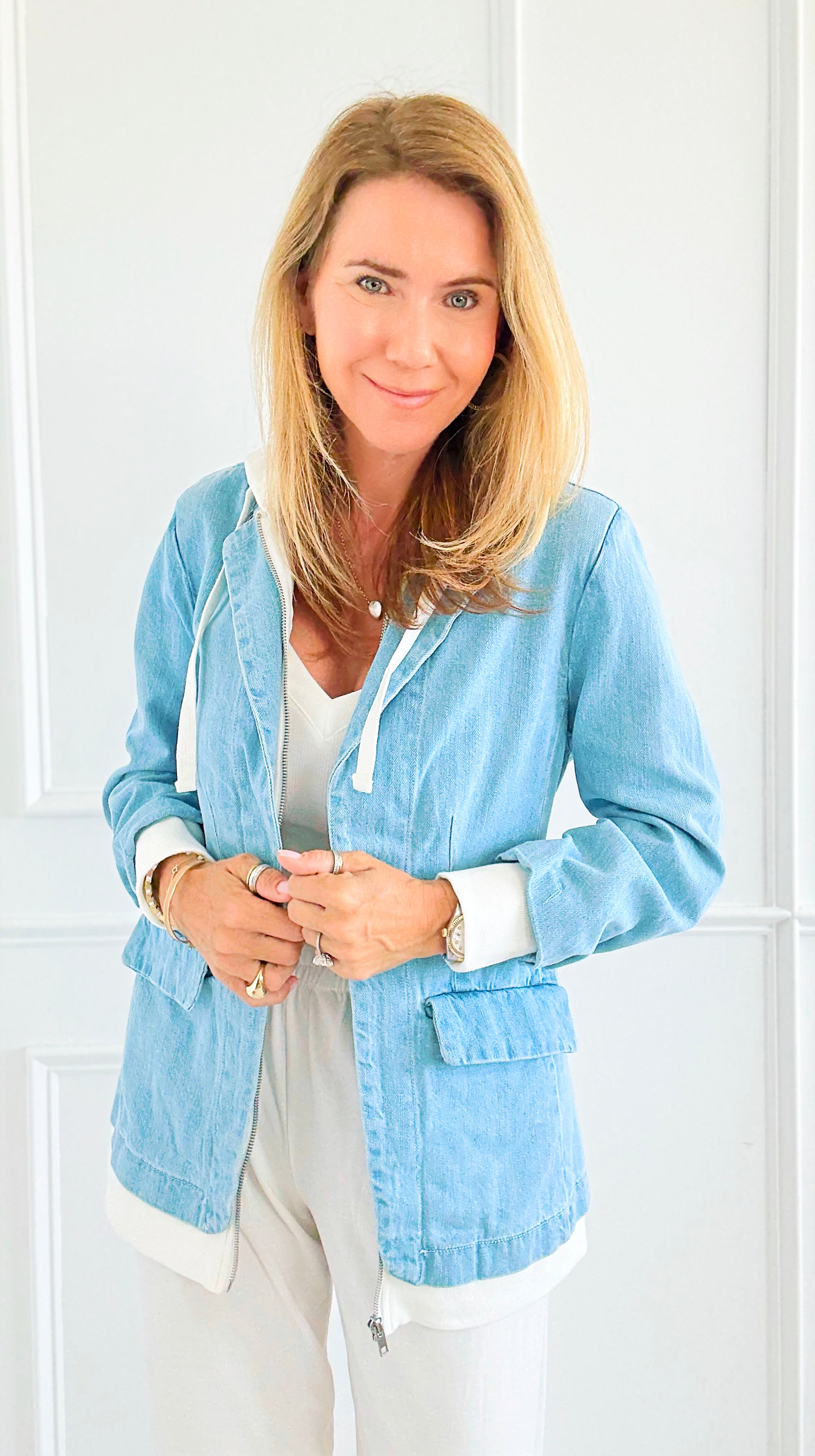 Layered Agenda Hooded Jacket-160 Jackets-RISEN JEANS-Coastal Bloom Boutique, find the trendiest versions of the popular styles and looks Located in Indialantic, FL