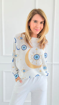 Evil Eye Italian St Tropez Knit-140 Sweaters-Italianissimo-Coastal Bloom Boutique, find the trendiest versions of the popular styles and looks Located in Indialantic, FL