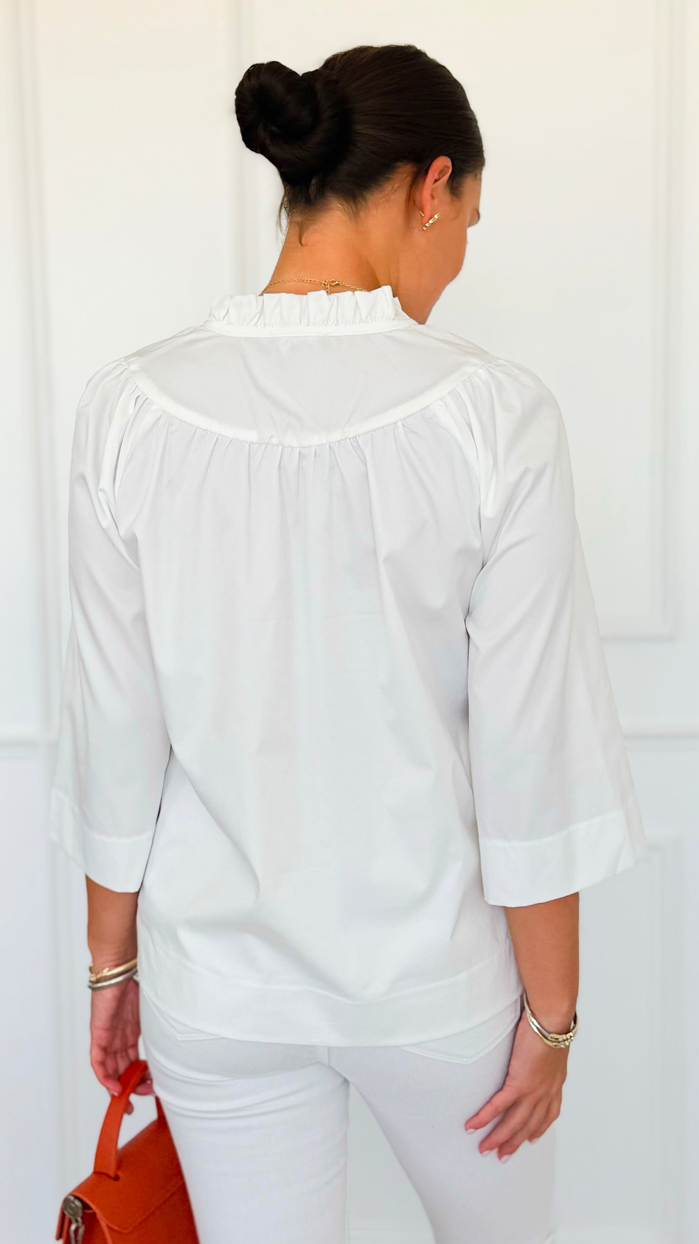 Soft Focus Wide Sleeve Top - White-110 Long Sleeve Tops-GIGIO-Coastal Bloom Boutique, find the trendiest versions of the popular styles and looks Located in Indialantic, FL