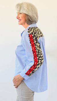 Split Personality Italian Shirt-130 Long Sleeve Tops-Italianissimo/ AMIRA-Coastal Bloom Boutique, find the trendiest versions of the popular styles and looks Located in Indialantic, FL