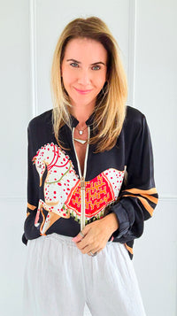 The Hunt Zip-Up Italian Jacket- Black-160 Jackets-IT UNIQ/K2-Coastal Bloom Boutique, find the trendiest versions of the popular styles and looks Located in Indialantic, FL
