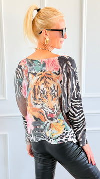 Roar In Bloom Italian St Tropez Sweater-140 Sweaters-SORPRESA-Coastal Bloom Boutique, find the trendiest versions of the popular styles and looks Located in Indialantic, FL
