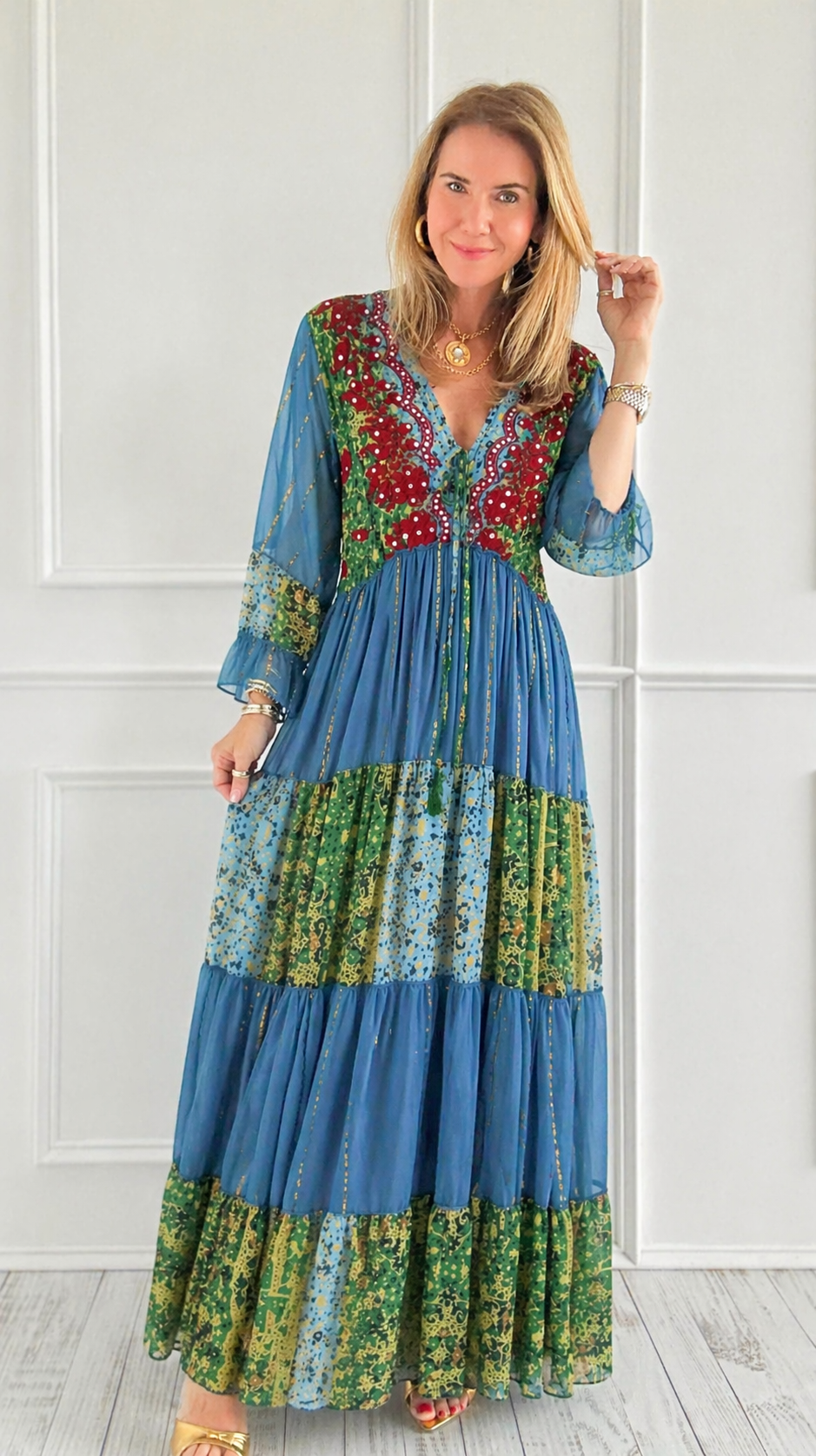 boho embroidered maxi dress Bohemian Garden Embroidered Maxi Dress – Coastal Bloom