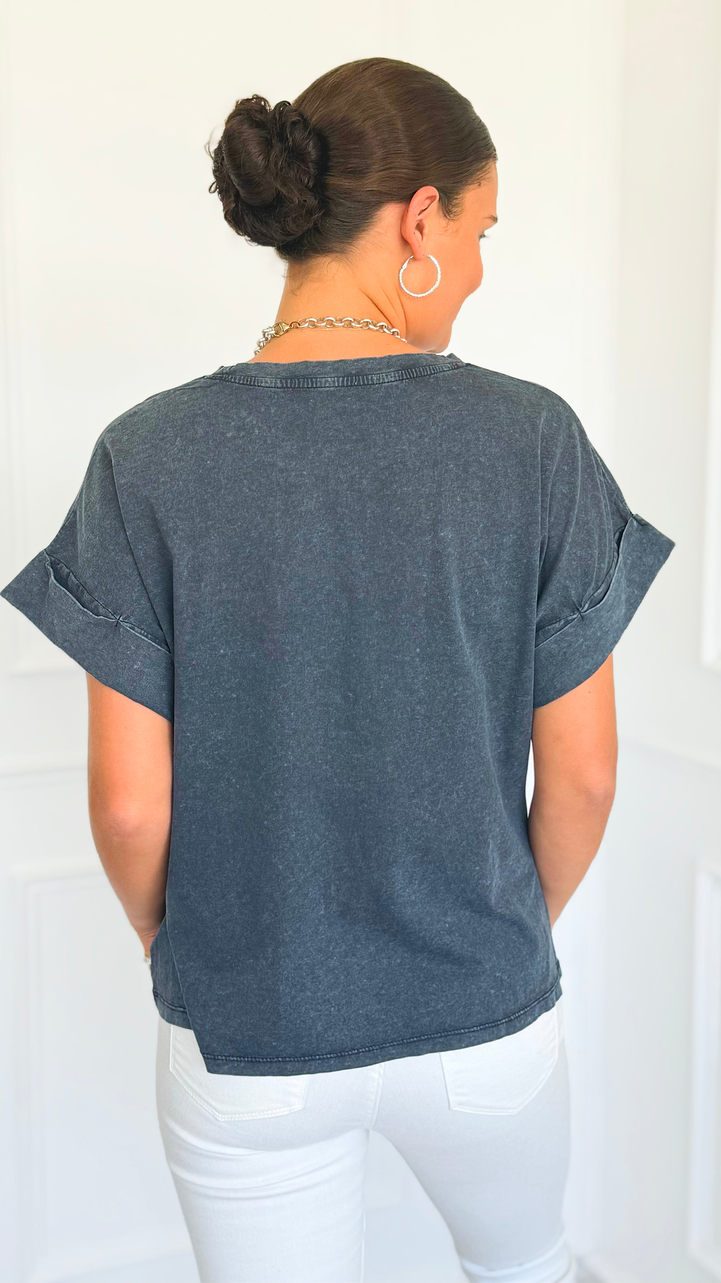 Color Me Cheerful Italian Graphic Tee-110 Short Sleeve Tops-FIRSTAGE-Coastal Bloom Boutique, find the trendiest versions of the popular styles and looks Located in Indialantic, FL