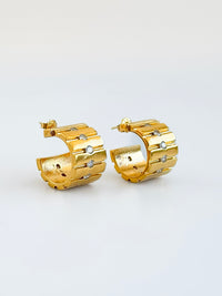 Radiance Textured Hoop Earrings - Clear-230 Jewelry-THE ANCIENT BAZAR-Coastal Bloom Boutique, find the trendiest versions of the popular styles and looks Located in Indialantic, FL