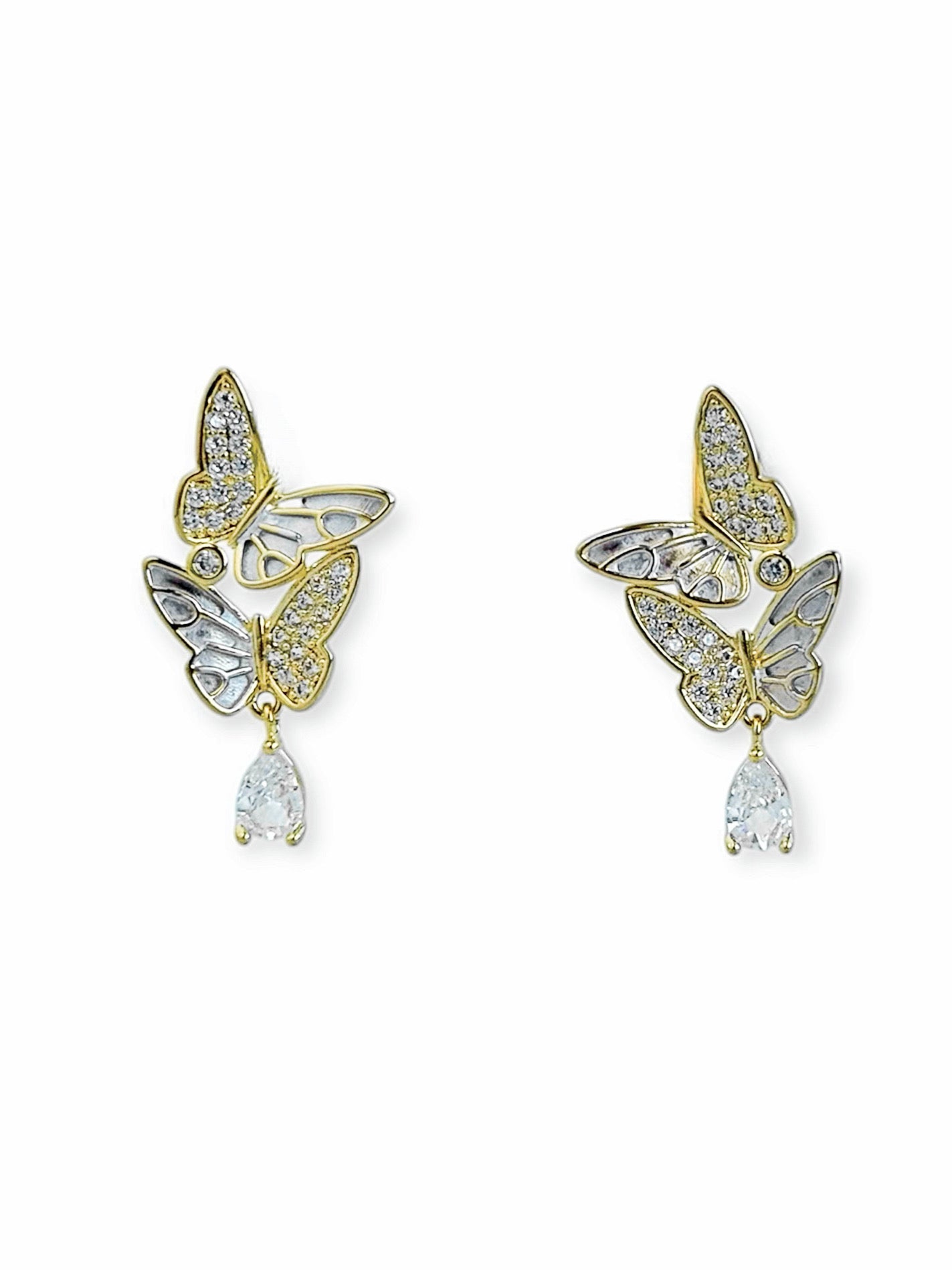Butterfly Shine Drop Earrings-230 Jewelry-ICCO ACCESSORIES-Coastal Bloom Boutique, find the trendiest versions of the popular styles and looks Located in Indialantic, FL