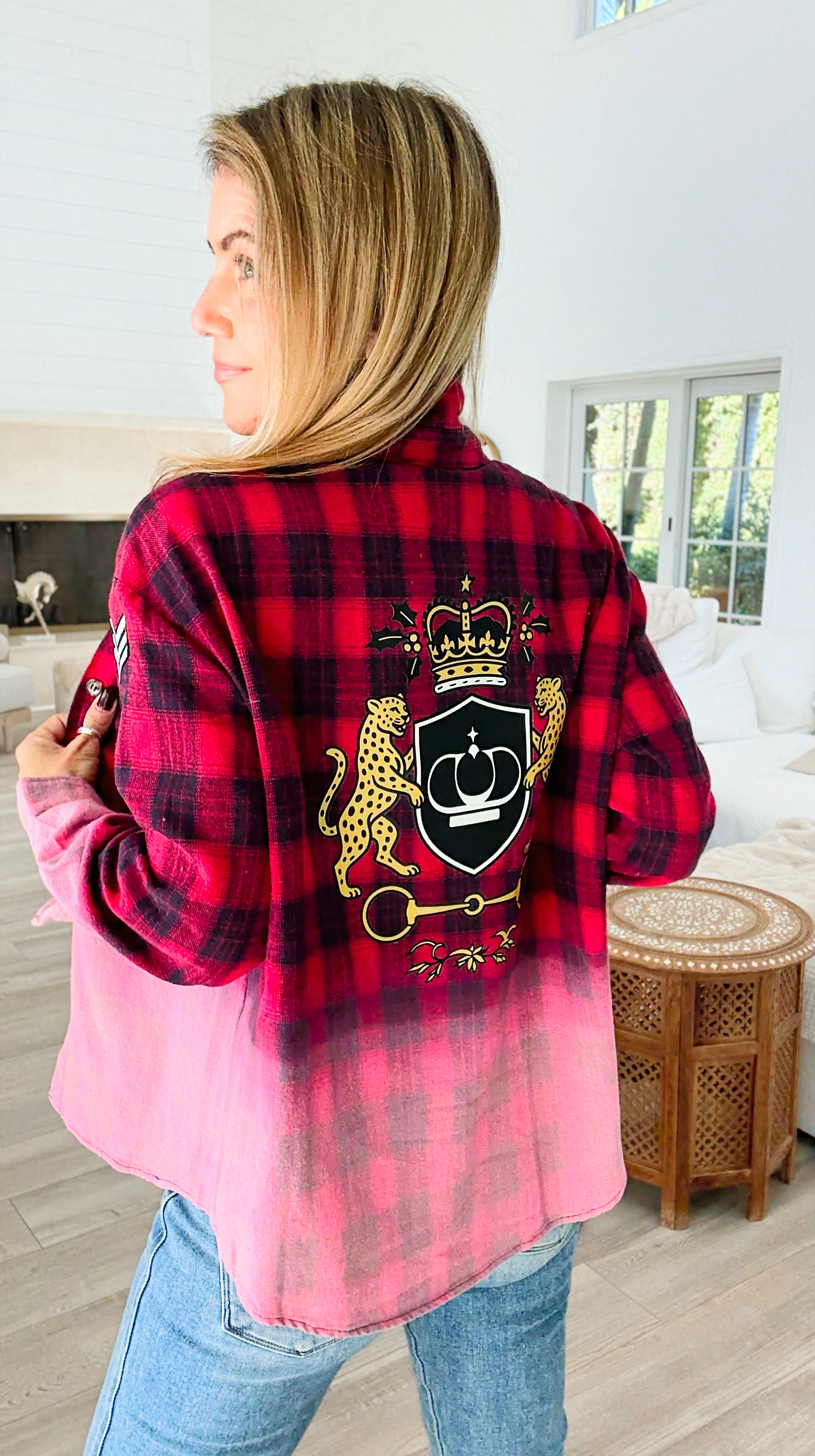 CB Custom - Regal Rebelion Plaid Top-110 Long Sleeve Tops-Anniewear / Holly-Coastal Bloom Boutique, find the trendiest versions of the popular styles and looks Located in Indialantic, FL