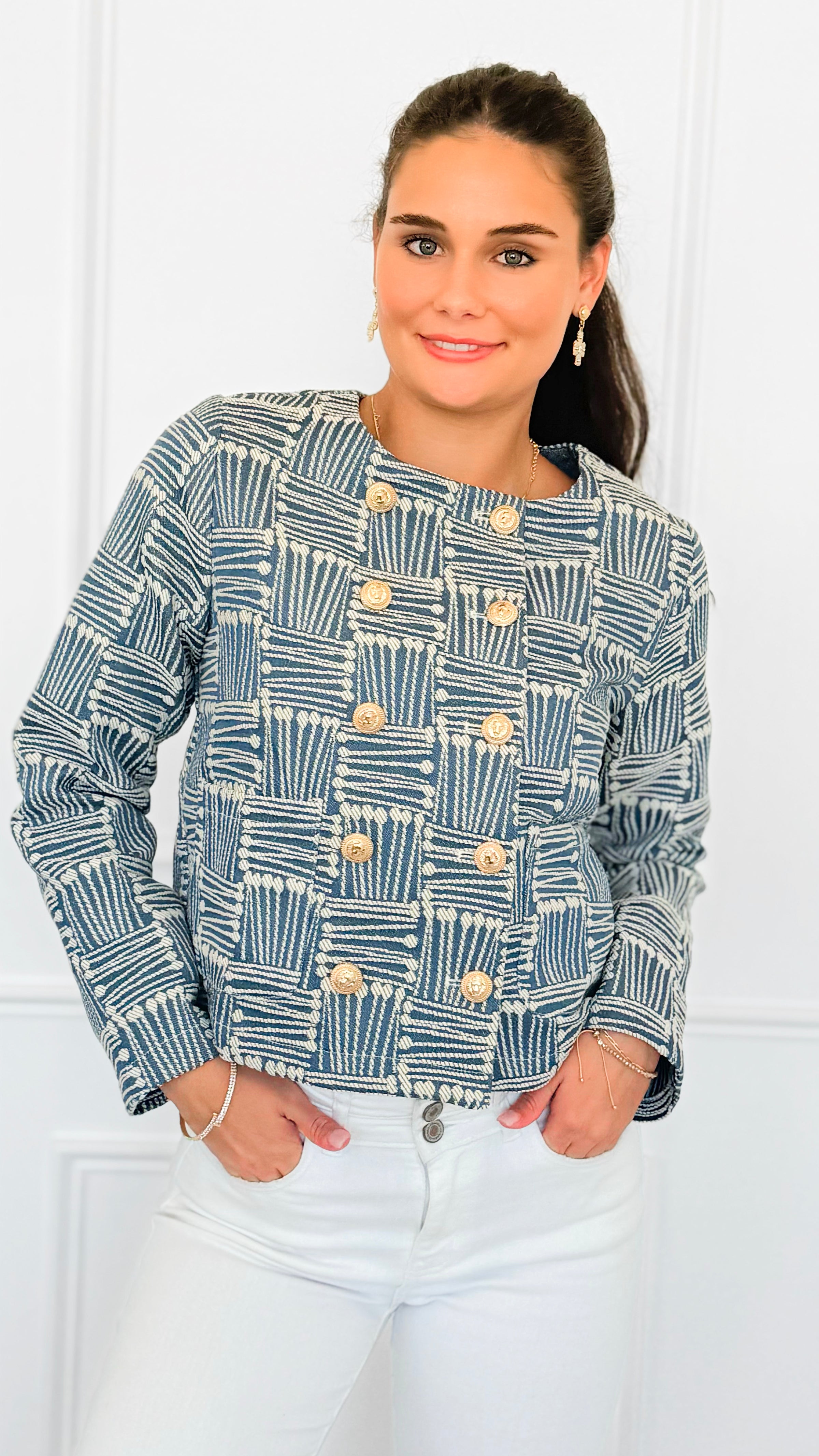 Weekend Muse Canvas Jacket-160 Jackets-VOY-Coastal Bloom Boutique, find the trendiest versions of the popular styles and looks Located in Indialantic, FL