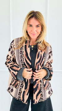 Floral Vines Italian Quilted Jacket-160 Jackets-Italianissimo-Coastal Bloom Boutique, find the trendiest versions of the popular styles and looks Located in Indialantic, FL