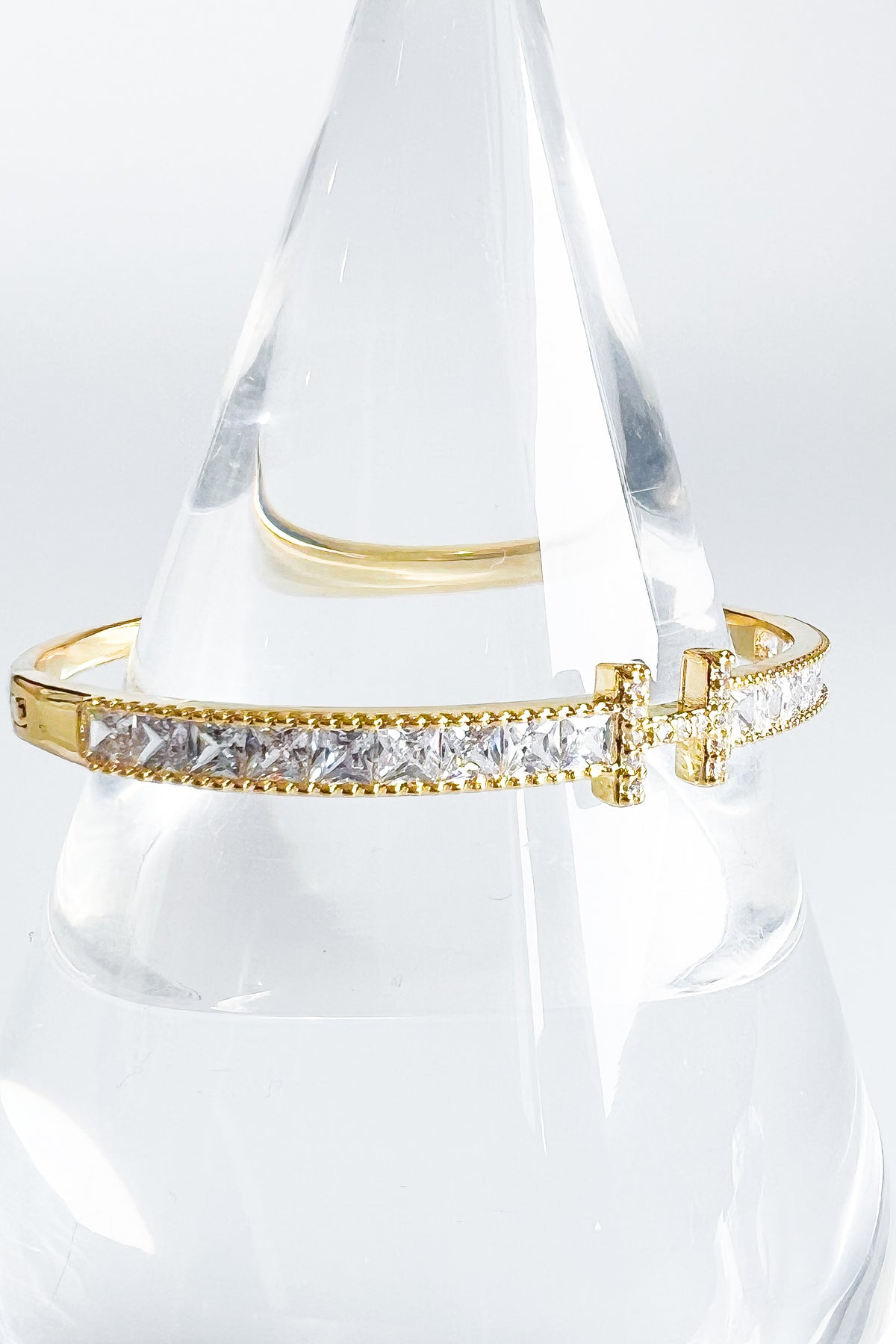 CZ 'H' Letter Bangle Bracelet-230 Jewelry-CBALY-Coastal Bloom Boutique, find the trendiest versions of the popular styles and looks Located in Indialantic, FL