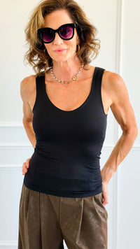 Smooth & Seamless Tank Top- Black-100 Sleeveless Tops-Zenana-Coastal Bloom Boutique, find the trendiest versions of the popular styles and looks Located in Indialantic, FL