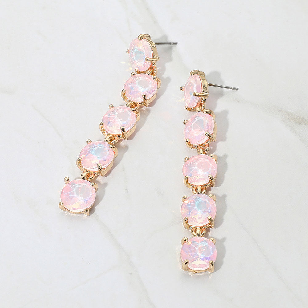 Radiant Spark Drop Earrings - Opal, Pink-230 Jewelry-NYW-Coastal Bloom Boutique, find the trendiest versions of the popular styles and looks Located in Indialantic, FL