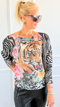 Roar In Bloom Italian St Tropez Sweater-140 Sweaters-SORPRESA-Coastal Bloom Boutique, find the trendiest versions of the popular styles and looks Located in Indialantic, FL