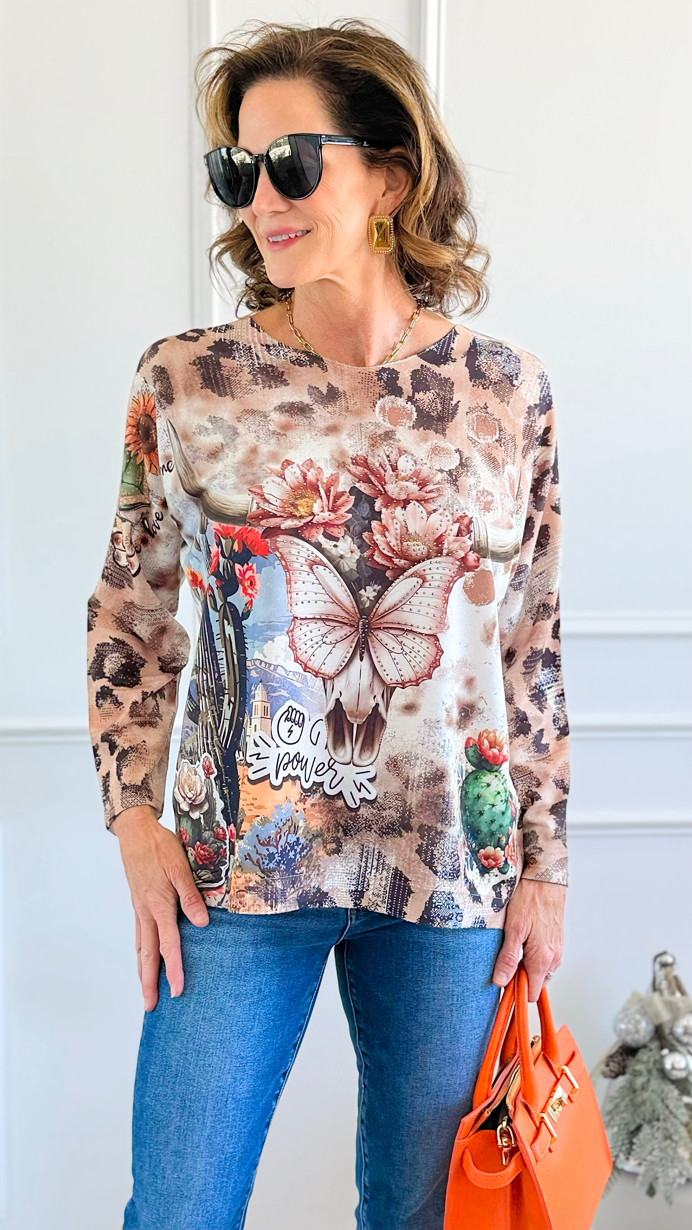 Prairie Crown Long Sleeve Italian Top-110 short Sleeve Top-Italianissimo-Coastal Bloom Boutique, find the trendiest versions of the popular styles and looks Located in Indialantic, FL