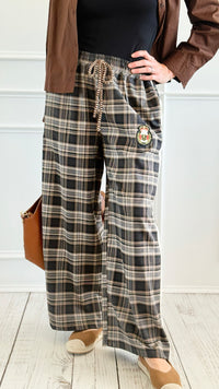 Regal Emblem Plaid Italian Pants-100 Pants-TATTOO Z-Coastal Bloom Boutique, find the trendiest versions of the popular styles and looks Located in Indialantic, FL