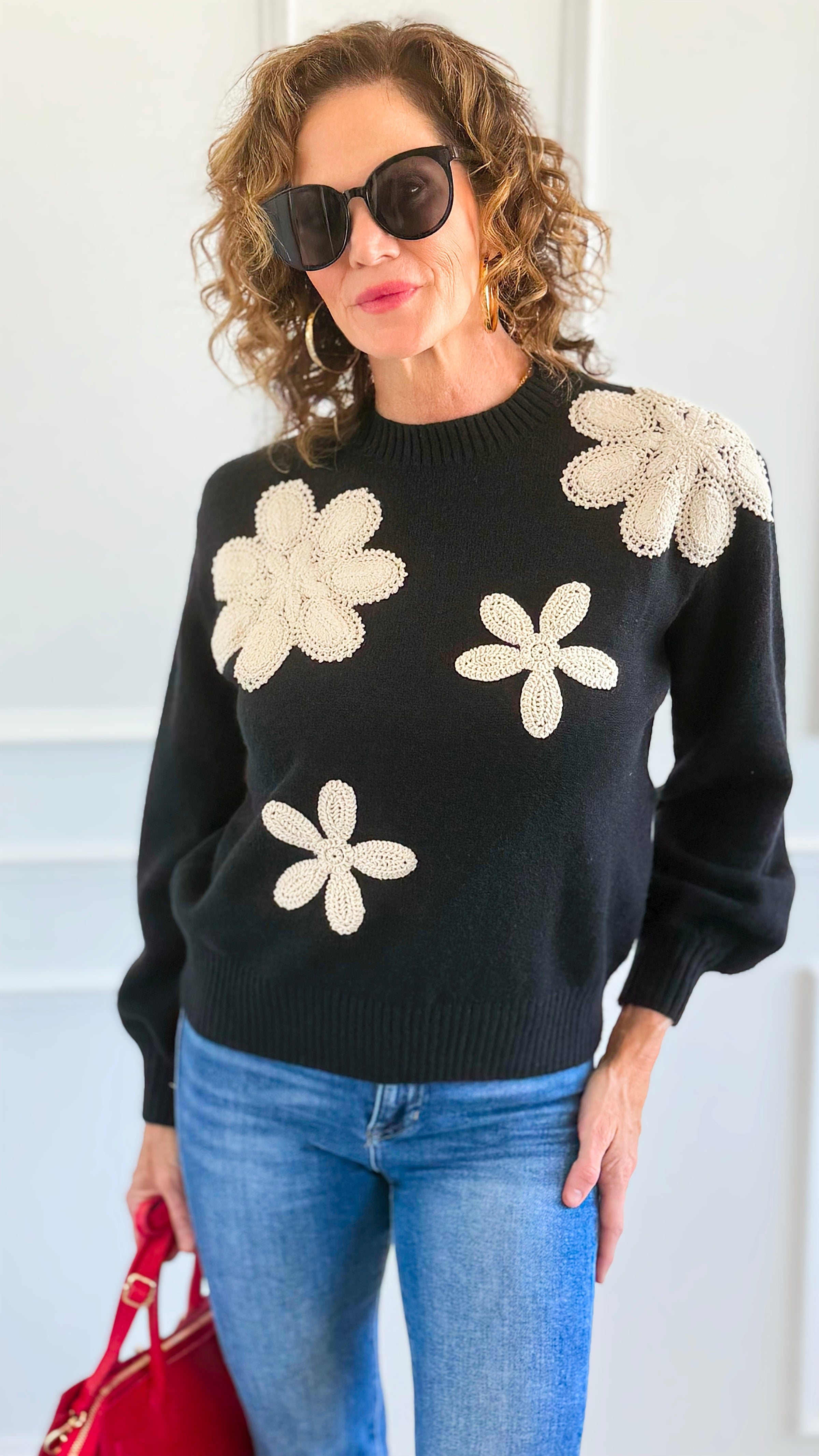 Floral Whispers of Elegance-140 Sweaters-Original USA-Coastal Bloom Boutique, find the trendiest versions of the popular styles and looks Located in Indialantic, FL
