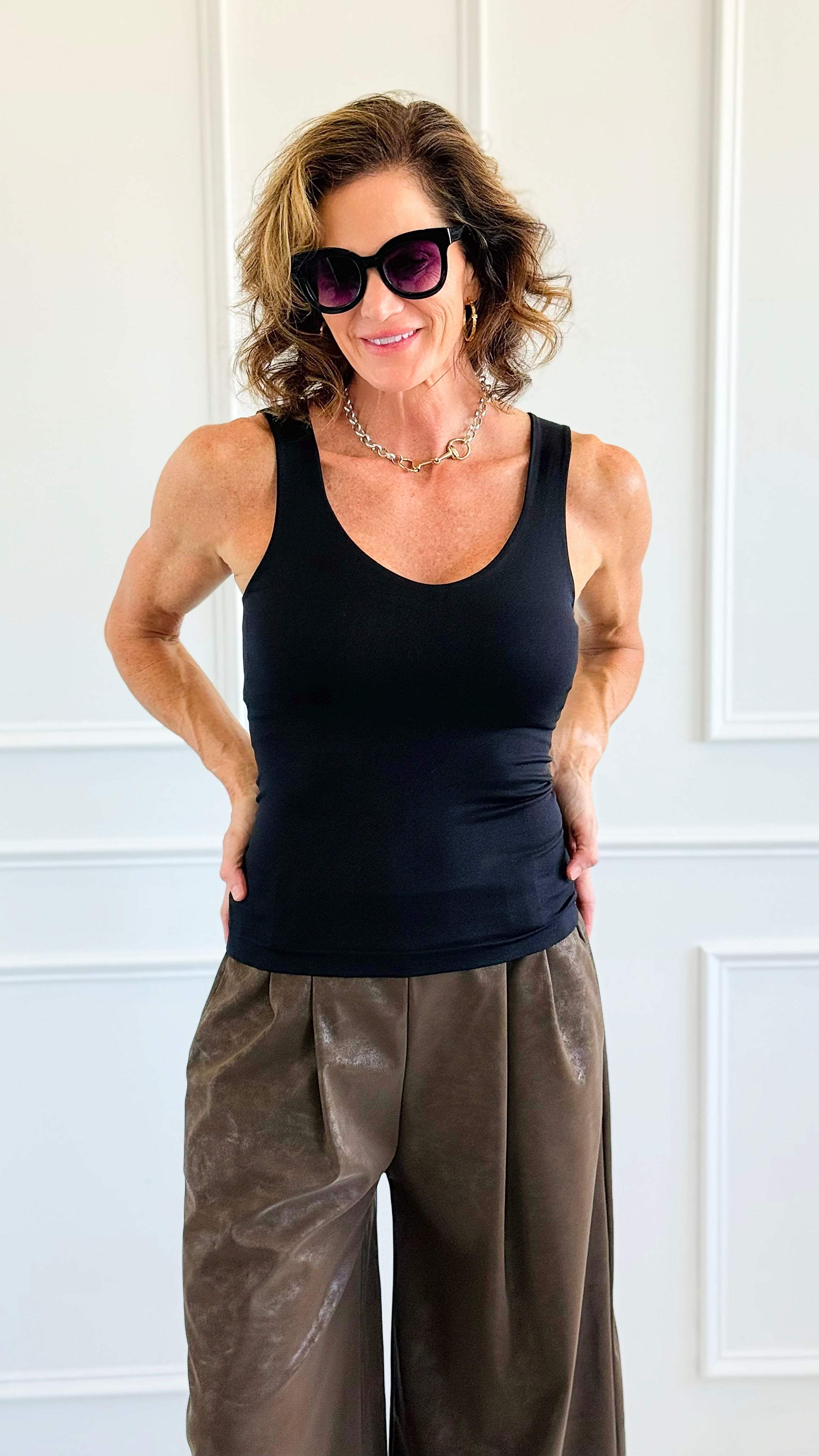 Smooth & Seamless Tank Top- Black-100 Sleeveless Tops-Zenana-Coastal Bloom Boutique, find the trendiest versions of the popular styles and looks Located in Indialantic, FL