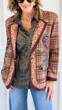 Lover's Garden Italian Blazer-160 Jackets-Italianissimo-Coastal Bloom Boutique, find the trendiest versions of the popular styles and looks Located in Indialantic, FL