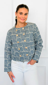 Weekend Muse Canvas Jacket-160 Jackets-VOY-Coastal Bloom Boutique, find the trendiest versions of the popular styles and looks Located in Indialantic, FL