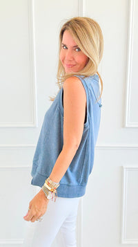 Faded Pulse Sleeveless Sweatshirt-100 Sleeveless Tops-RAE MODE-Coastal Bloom Boutique, find the trendiest versions of the popular styles and looks Located in Indialantic, FL