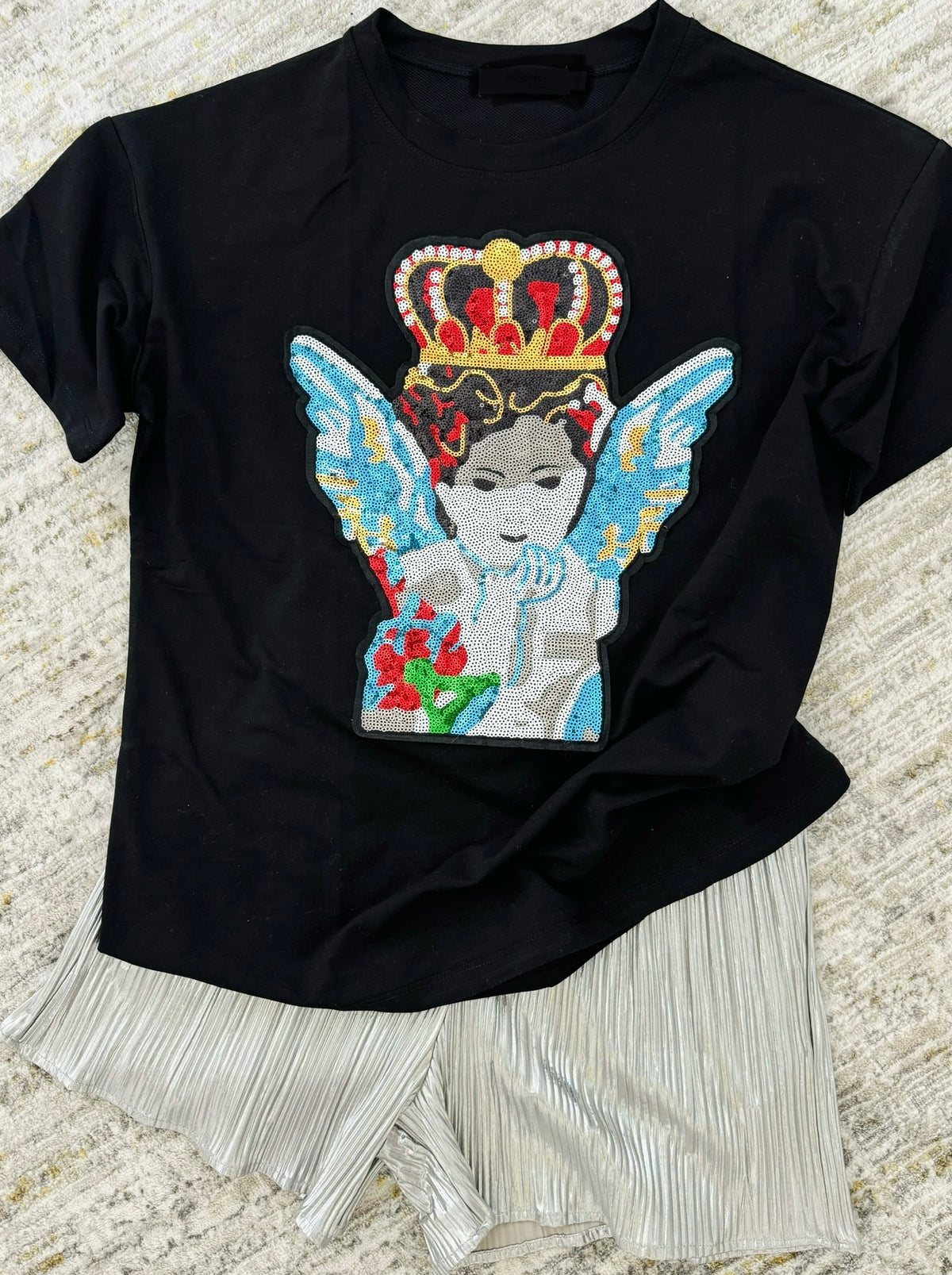 CUSTOM CB Crowned Wings T-Shirt-110 Short Sleeve Tops-Holly / in2you-Coastal Bloom Boutique, find the trendiest versions of the popular styles and looks Located in Indialantic, FL
