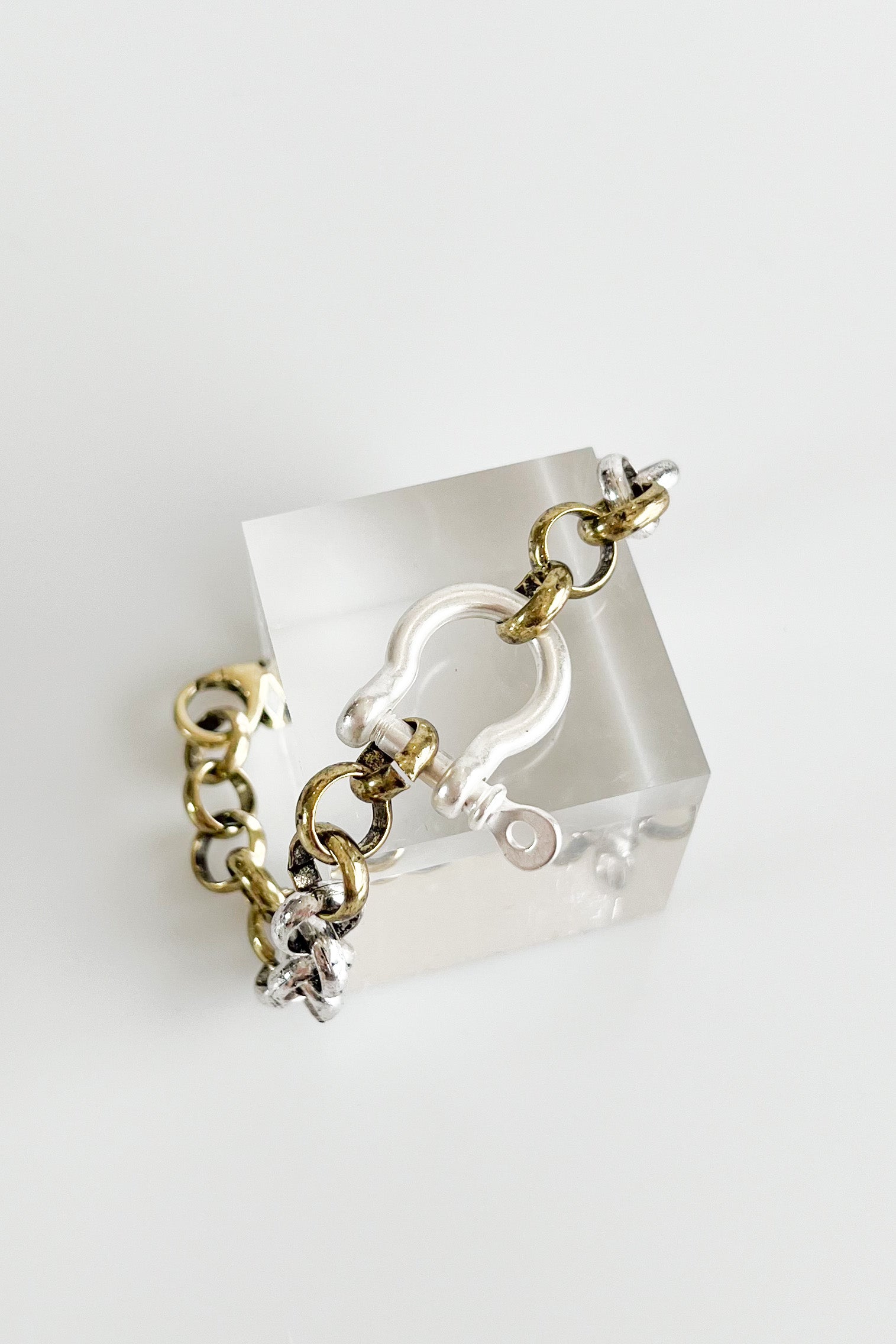 PRE ORDER CB Custom Two Tone Horsebit Bracelet-230 Jewelry-Holly-Coastal Bloom Boutique, find the trendiest versions of the popular styles and looks Located in Indialantic, FL