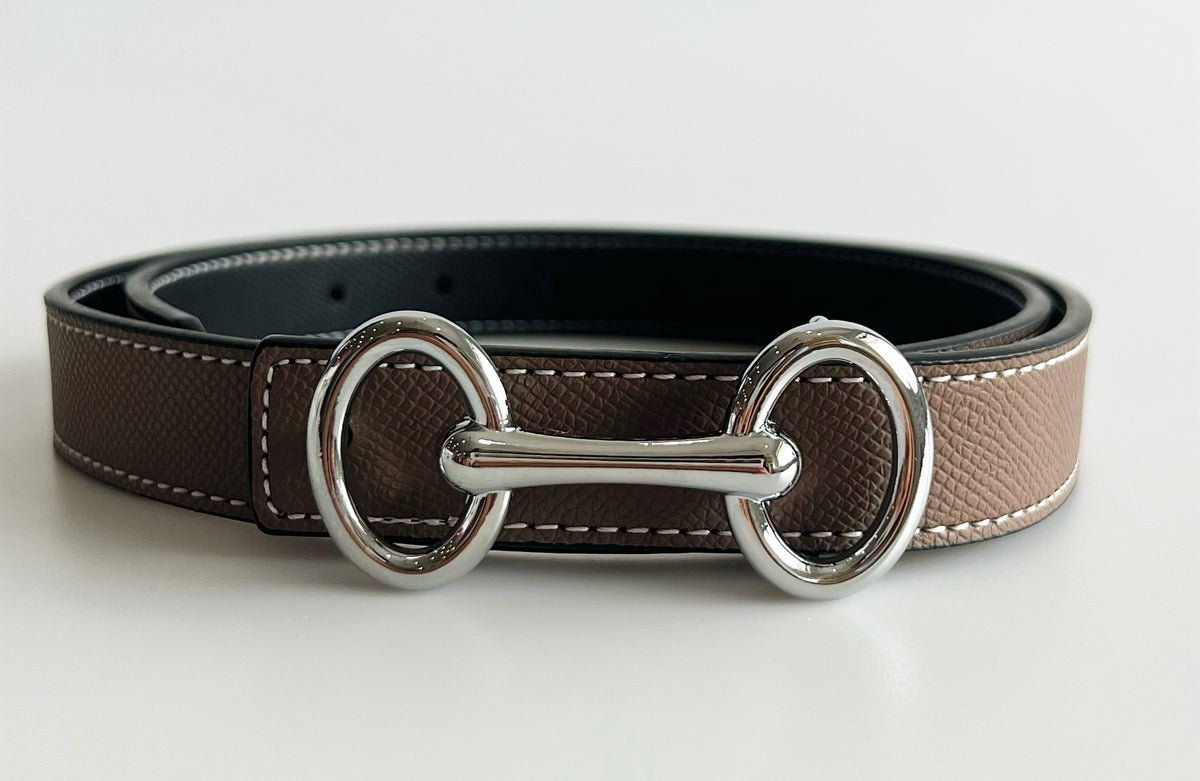 Smooth Vegan Leather Buckle Belt - Khaki-260 Other Accessories-CBALY-Coastal Bloom Boutique, find the trendiest versions of the popular styles and looks Located in Indialantic, FL
