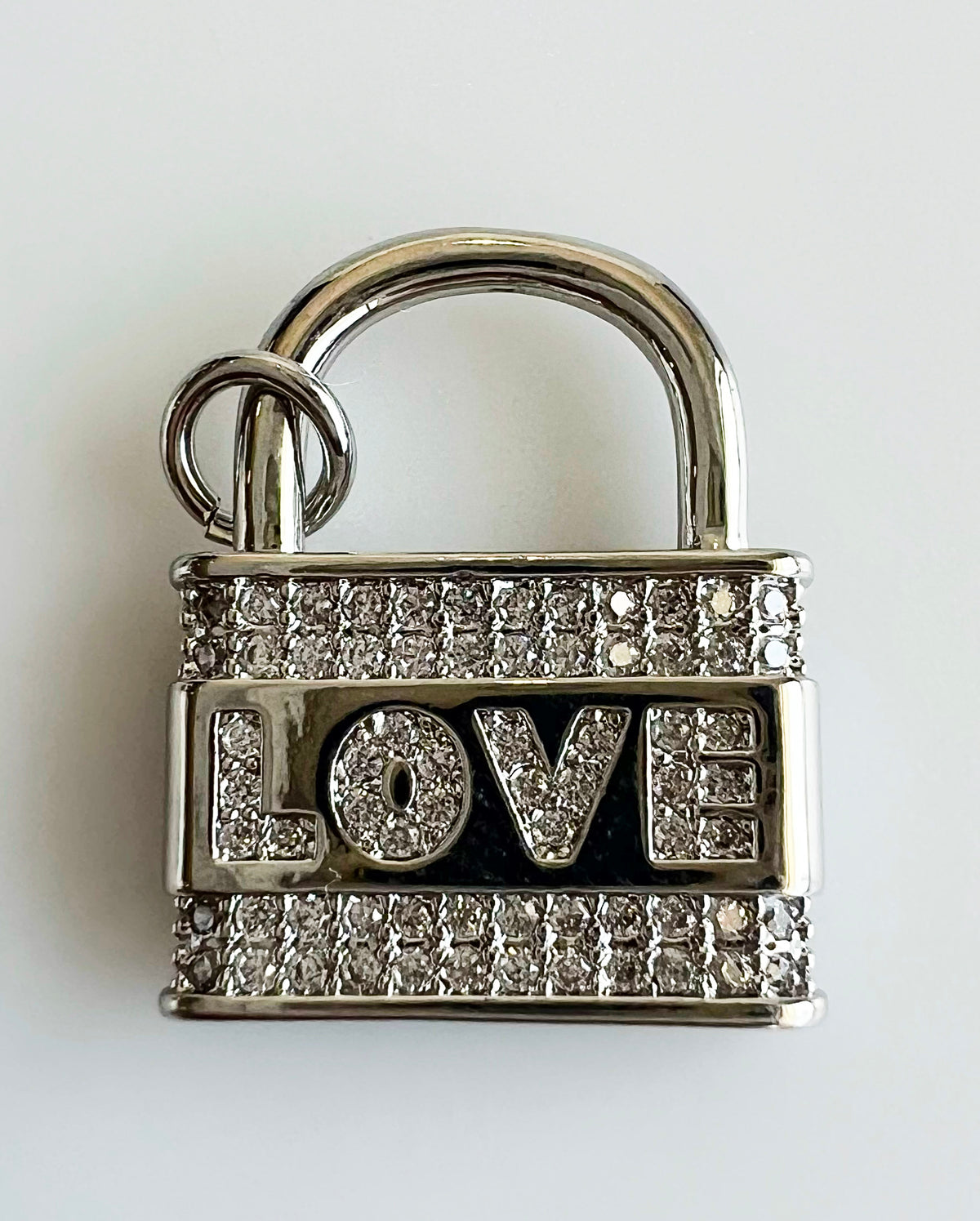 18K Gold Sparkling Love Lock Charm-230 Jewelry-Chasing Bandits-Coastal Bloom Boutique, find the trendiest versions of the popular styles and looks Located in Indialantic, FL