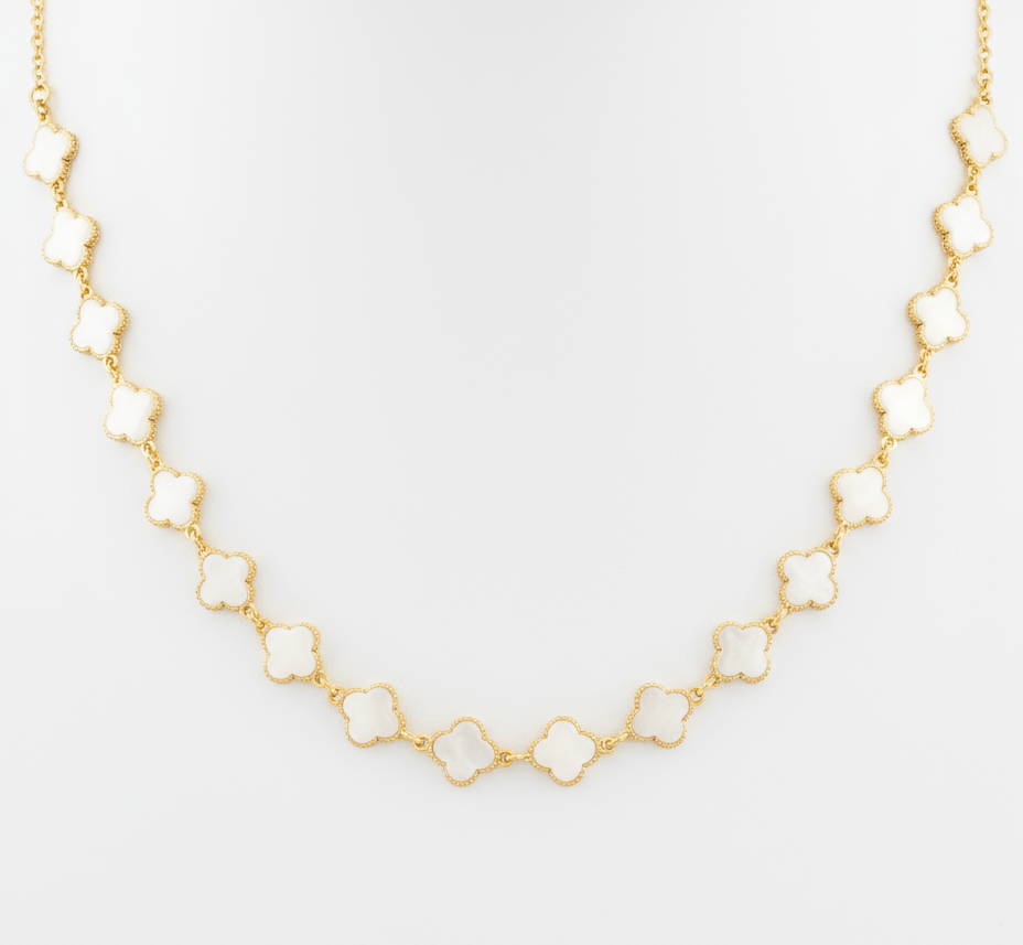 Eternal Clover Linked Necklace-230 Jewelry-GS JEWELRY-Coastal Bloom Boutique, find the trendiest versions of the popular styles and looks Located in Indialantic, FL