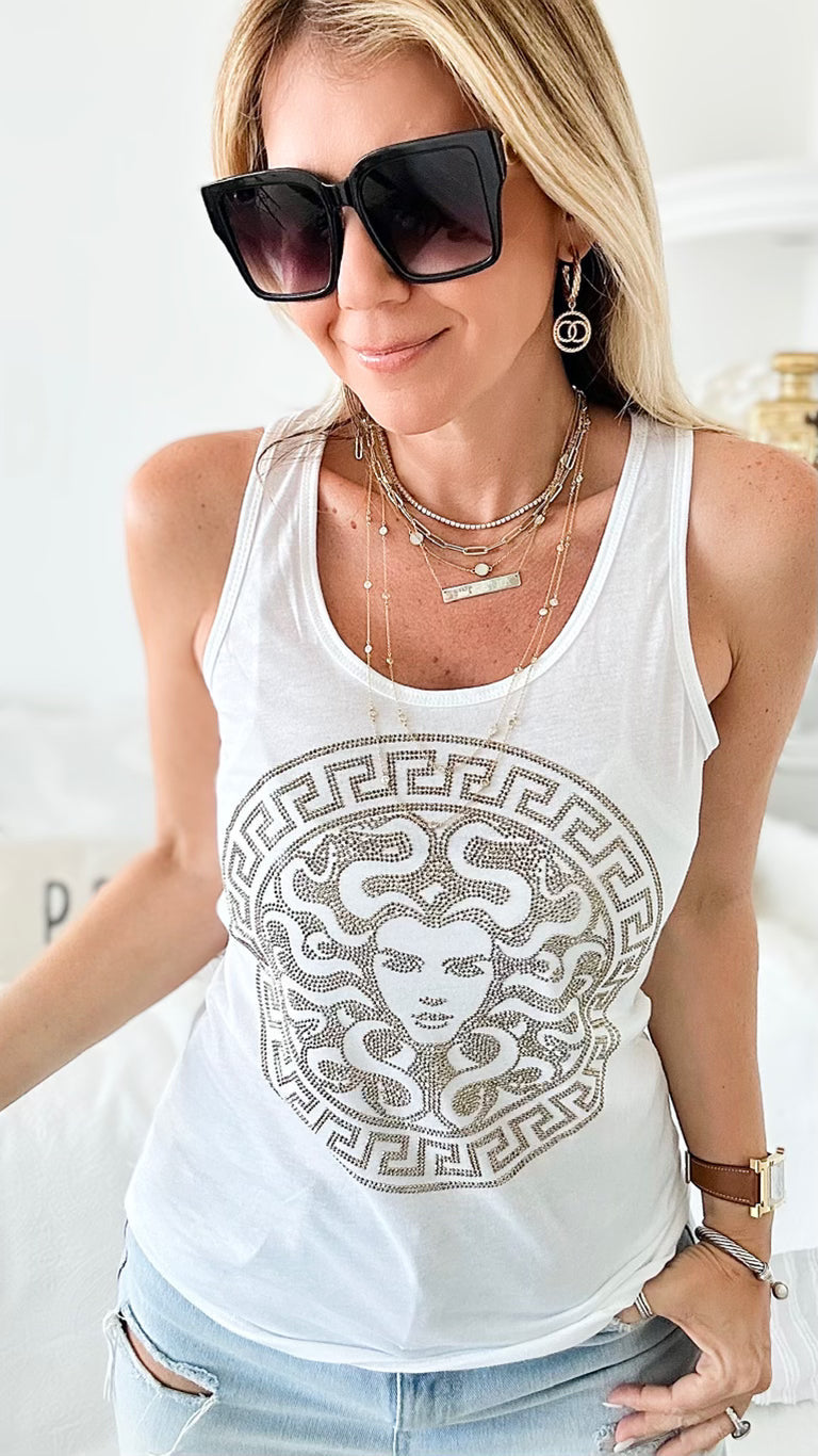 CB Custom Exclusive Medusa Tank-100 Sleeveless Tops-Holly-Coastal Bloom Boutique, find the trendiest versions of the popular styles and looks Located in Indialantic, FL