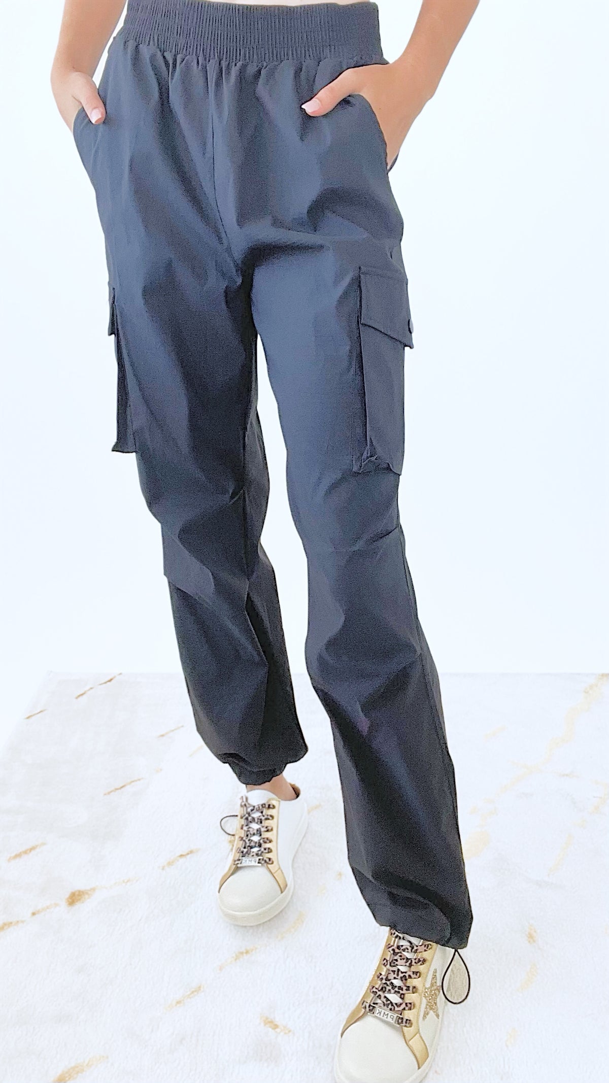 Relaxed Cargo Pants - Black-170 Bottoms-Mono B-Coastal Bloom Boutique, find the trendiest versions of the popular styles and looks Located in Indialantic, FL