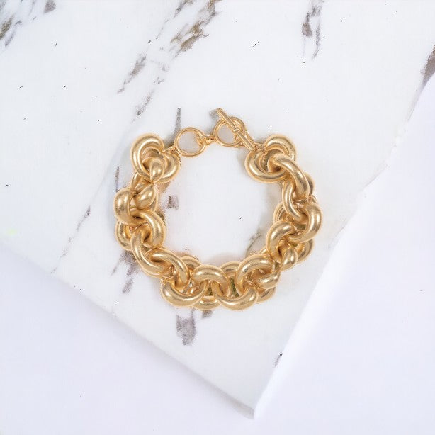 PRE ORDER-Chunky Chained Bracelet-230 Jewelry-Wona-Coastal Bloom Boutique, find the trendiest versions of the popular styles and looks Located in Indialantic, FL