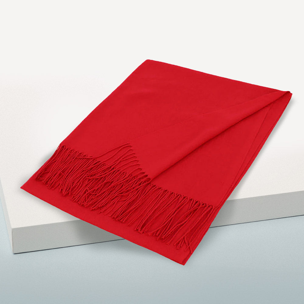 Fringe Pashmina Scarf - Red-260 Other Accessories-NYW-Coastal Bloom Boutique, find the trendiest versions of the popular styles and looks Located in Indialantic, FL