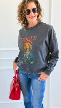 Chic Dogue Italian Sweatshirt-110 Long Sleeve Tops-FIRSTAGE-Coastal Bloom Boutique, find the trendiest versions of the popular styles and looks Located in Indialantic, FL