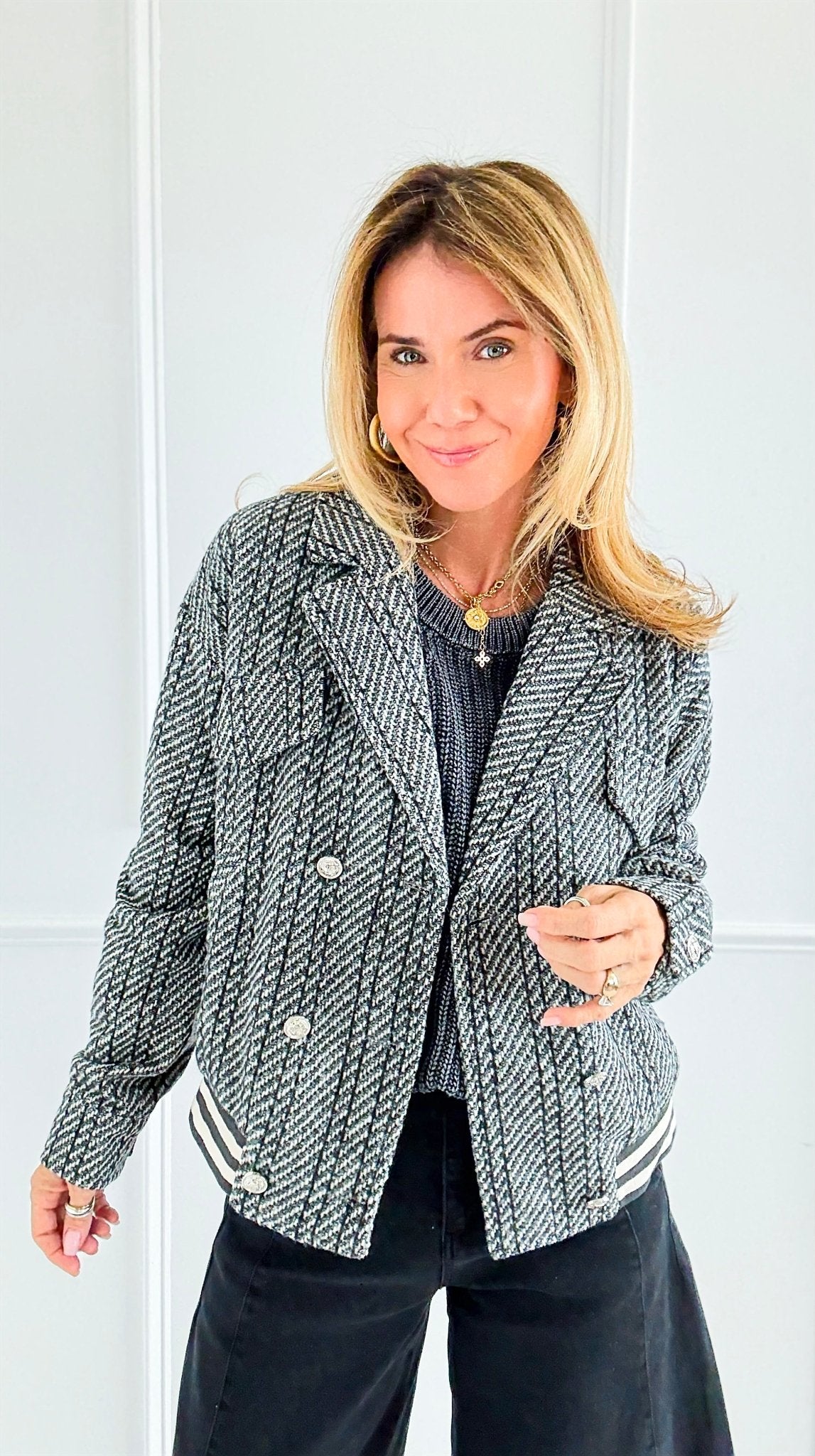 City Signal Bomber Jacket-160 Jackets-mystree-Coastal Bloom Boutique, find the trendiest versions of the popular styles and looks Located in Indialantic, FL