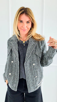 City Signal Bomber Jacket-160 Jackets-mystree-Coastal Bloom Boutique, find the trendiest versions of the popular styles and looks Located in Indialantic, FL