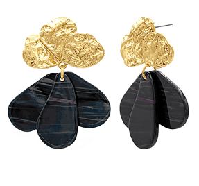 Golden Mirage Drop Earrings - Black-230 Jewelry-GS JEWELRY-Coastal Bloom Boutique, find the trendiest versions of the popular styles and looks Located in Indialantic, FL