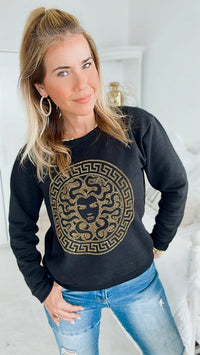 CB Custom Medusa Sweatshirt-130 Long Sleeve Tops-HOLLY / CB-Coastal Bloom Boutique, find the trendiest versions of the popular styles and looks Located in Indialantic, FL