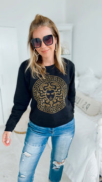 CB Custom Medusa Sweatshirt-130 Long Sleeve Tops-HOLLY / CB-Coastal Bloom Boutique, find the trendiest versions of the popular styles and looks Located in Indialantic, FL