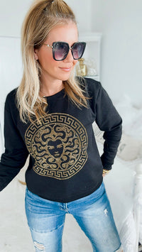 CB Custom Medusa Sweatshirt-130 Long Sleeve Tops-HOLLY / CB-Coastal Bloom Boutique, find the trendiest versions of the popular styles and looks Located in Indialantic, FL