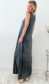 Sleeveless Long Dress - Charcoal-200 dresses/jumpsuits/rompers-original usa-Coastal Bloom Boutique, find the trendiest versions of the popular styles and looks Located in Indialantic, FL