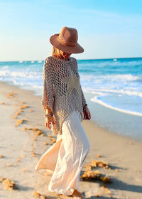 Metallic Star Italian Chain Sweater - Taupe-140 Sweaters-Italianissimo/TOSCANA-Coastal Bloom Boutique, find the trendiest versions of the popular styles and looks Located in Indialantic, FL
