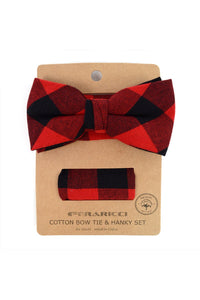 Bow Tie and Pocket Square Set - Black&Red-260 Other Accessories-Selini New York-Coastal Bloom Boutique, find the trendiest versions of the popular styles and looks Located in Indialantic, FL